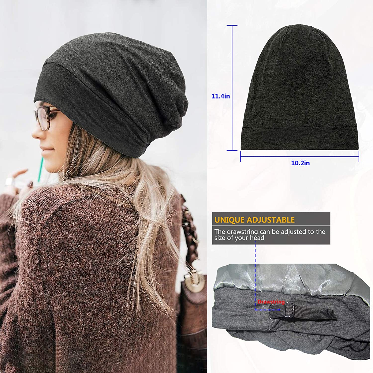 Hair Silk Bonnet Sleep Cap-Satin 