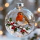 thumbnail image 1 of Herunwer Winter Birds Christmas Glass Bauble Collection, Nature’s Birds Crystal Glass Ornament, Cute Hummingbird Christmas Tree Ornaments, 1 of 6