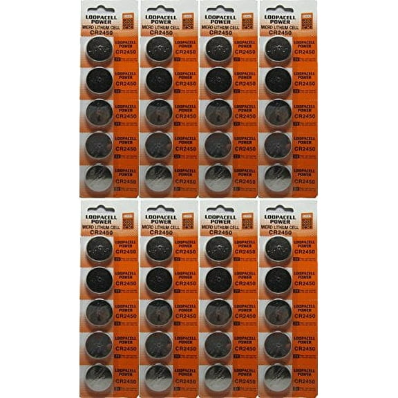 40 Genuine Loopacell CR2450 3v Lithium 2450 Coin Batteries Freshly Packed by Loopacell