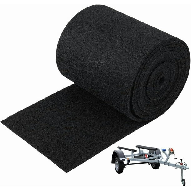 Alfombra marina negra ultra gruesa de 6 mm, 5 m × 23 cm, para remolque de barcos. Alfombra de poliéster de grado marino.