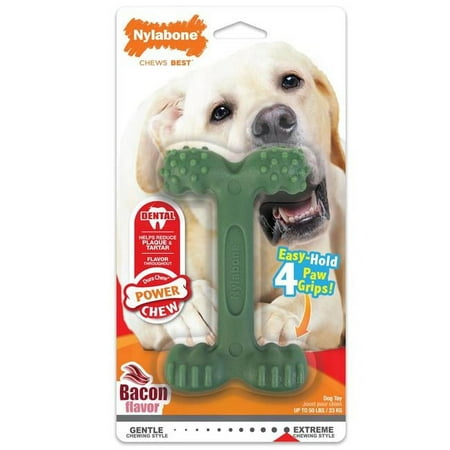 UPC: 0018214851431 | Nylabone Power Chew EasyHold Dog Dental Chew Toy Easy Hold Bone Bacon 1ea/Large/Giant 1 ct – PDS-018214851431