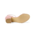 thumbnail image 5 of BLISSFUL STEP Women's Ankle Buckle Strap Chunky Heel Sandal Shoes Light Pink 8, 5 of 7