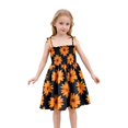 thumbnail image 1 of Robe Bébé Fille Été Imprimé Floral Robe à Bretelles Légère Décontractée avec Attaches Réglables pour Plage Robe Enfant Fille Orange 4 Ans-5 Ans, 1 of 4
