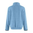thumbnail image 6 of LISTHA Quarter Zip Pullover Women Fleece Soft Comfy Fuzzy Sweatshirt Casual Loose Fit Long Sleeve Tops with Pockets Blue XL, 6 of 7