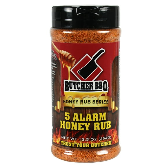 Butcher BBQ Honey Rub 5 Alarm 12.5 Oz Habanero Gluten Free MSG Free BUTCH-5A