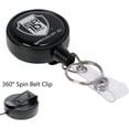 thumbnail image 3 of Heavy Duty Retractable I'd Badge Holder Keychain Reel - Strong Polycarbonate Plastic Case with Metal Swivel Belt Clip, Key Ring & Vinyl Strap Clip for Multiple Keys & Badges by Specialist ID (Black), 3 of 7