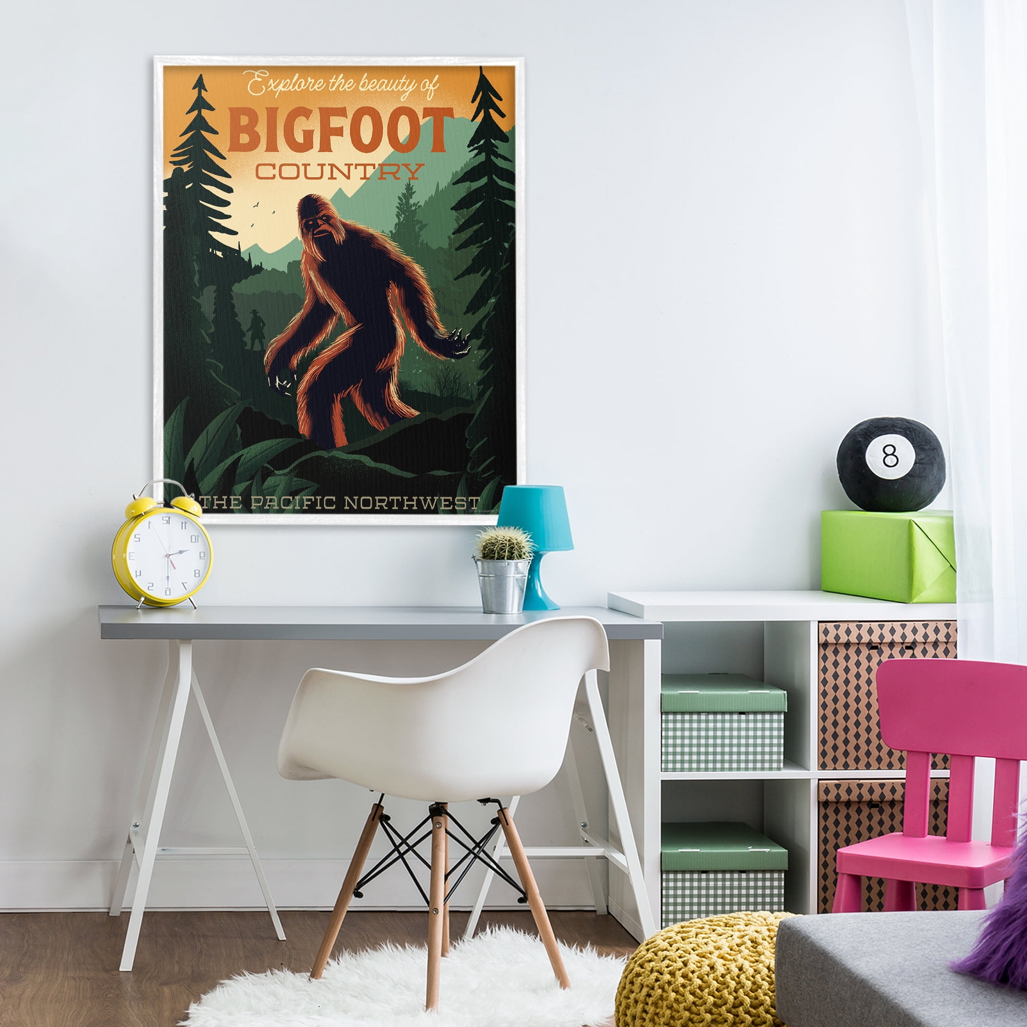 Stupell Industries Cryptid Tourism Wildlife White Framed Giclee Art, design by Omar Escalante