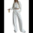 thumbnail image 3 of Conjunto Deportivo para Mujer: Sudadera con Capucha y Cremallera de Larga con Pantalones de Color Liso con Cordones - Conjunto de Dos Piezas S, 3 of 8