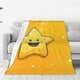 thumbnail image 1 of Fotbe Happy Cartoon Star Manta de Franela Acolchonada con Estampado, Súper Suave y Esponjosa, Extra Grande para Sofá, Cama, Uso Todo el Año-50"x40", 1 of 7