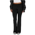 thumbnail image 2 of LEBONYARD Plus Size Womens Pants,Wide Leg Pants for Women 50% off Clear,Women's Fashionable and Comfortable Drawstring Elastic Waist Solid Color Pants Black XL, 2 of 7
