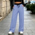 thumbnail image 6 of Tqcoqu Women's 2026 Striped Wide Leg Pants Sweatpants with Pocket, Knit Drawstring Elastic Waist Pj Bottom Casual Pants, Daily Home Wear Fall Outfits,Women's,Size S-XXL, 6 of 8
