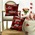thumbnail image 3 of AVOIN Valentine''s Day Saying Buffalo Plaid Throw Pillow Cover, 18 x 18 Inch Holiday Anniversary Wedding Cushion Case for Sofa Couch Set of 4, 3 of 6