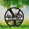 thumbnail image 5 of JASS GRAPHIX Young 12" Black Aluminum Composite Monogrammed Garden Sign Last Name Signs for Yard Home Garden Personalized, 5 of 5