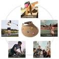 thumbnail image 5 of Sombrero de paja con parte superior vacía y botón de color con circunferencia de la cabeza de 56-58 cm para mujer, sombrero de verano de ala grande con protección solar, sombrero de playa, 5 of 5
