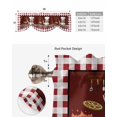 thumbnail image 5 of Tie Up Valance Curtain for Kitchen, Funny Cartoon Chef White Hat Tableware Rod Pocket Short Curtains Adjustable Tie-Up Shade Valances, Red Plaid Border Window Treatment for Bathroom Living Room Bedroom, 5 of 7