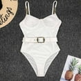 thumbnail image 5 of ANINEO Women Tie Knot Swimsuits Ruched Swimwear Halter Bathing Suit Leisure Hawaii Summer Tropical Brazilian Beachwear, 5 of 7