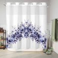 thumbnail image 6 of No Hook Shower Curtain, Purple Blooms Floral Shower Curtains for Bathroom with See Through Top Window, Farmhouse Spring Flowers Botanical Waterproof & Washable Bath Curtain Standard 72"x72", 6 of 9