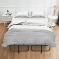 thumbnail image 6 of Full Size Folded Bed with Mattress, 75" x 54" Folding Bed, Extra Large Rollaway Bed Guest Bed with Wheels for Guest/Hotel, 6 of 7