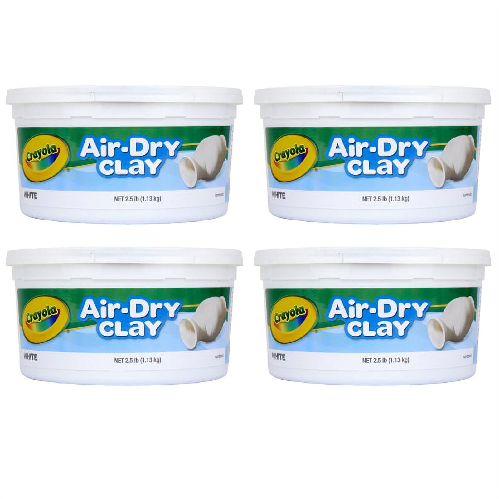 Crayola Air-Dry Clay, White, 25 Lb Per Pack, 4 Packs 