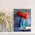 thumbnail image 2 of Vibrant Red Orange Dahlia Canvas Print, Perfect for Living Room, Office, Kitchen, Entryway, 2 of 8