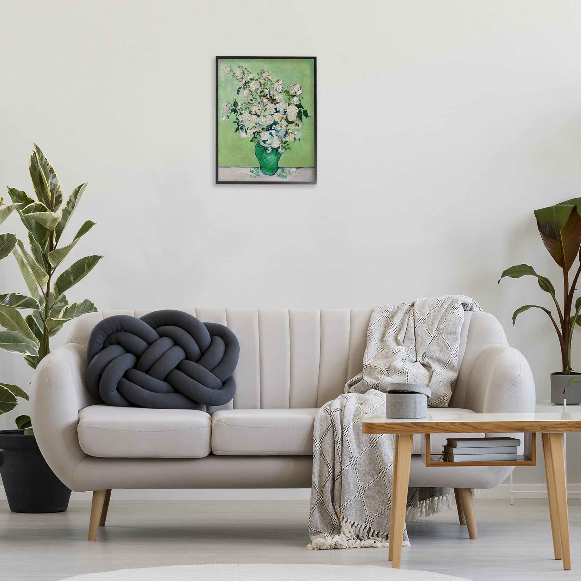 Stupell Industries Van Gogh Roses Botanical & Floral Painting Black Framed Art Print Wall Art, 16 x 20