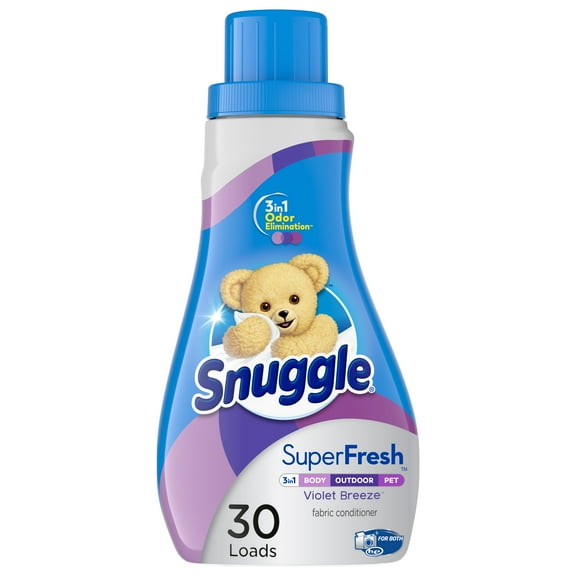 Snuggle Plus Super Fresh Liquid Fabric Softener, Violet Breeze, 31.7 Fluid Ounces, 30 Loads
