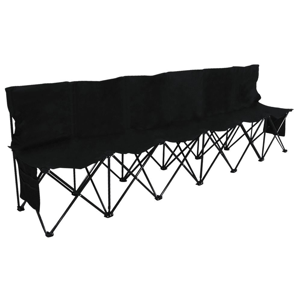Renwick 6-Seat Portable Folding Bench for Sports Events Camping, Black