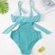 thumbnail image 2 of 1 pieza (verde, XXXL) Girasol para mujer, falda pareo de playa, bikini con parte superior acanalada, traje de baño de talla grande para mujer, traje de baño con parte inferior alta, bandeau acanalado, traje de baño con parte inferior enrollada Sincero Electrónica, 2 of 5