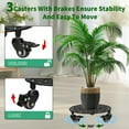 thumbnail image 4 of Goobetter Rolling Plant Stand with Wheels,1pcs 11in Heavy Duty Metal Plant Caddy with Wheels,Load Capacity 330 lbs,Black, 4 of 11