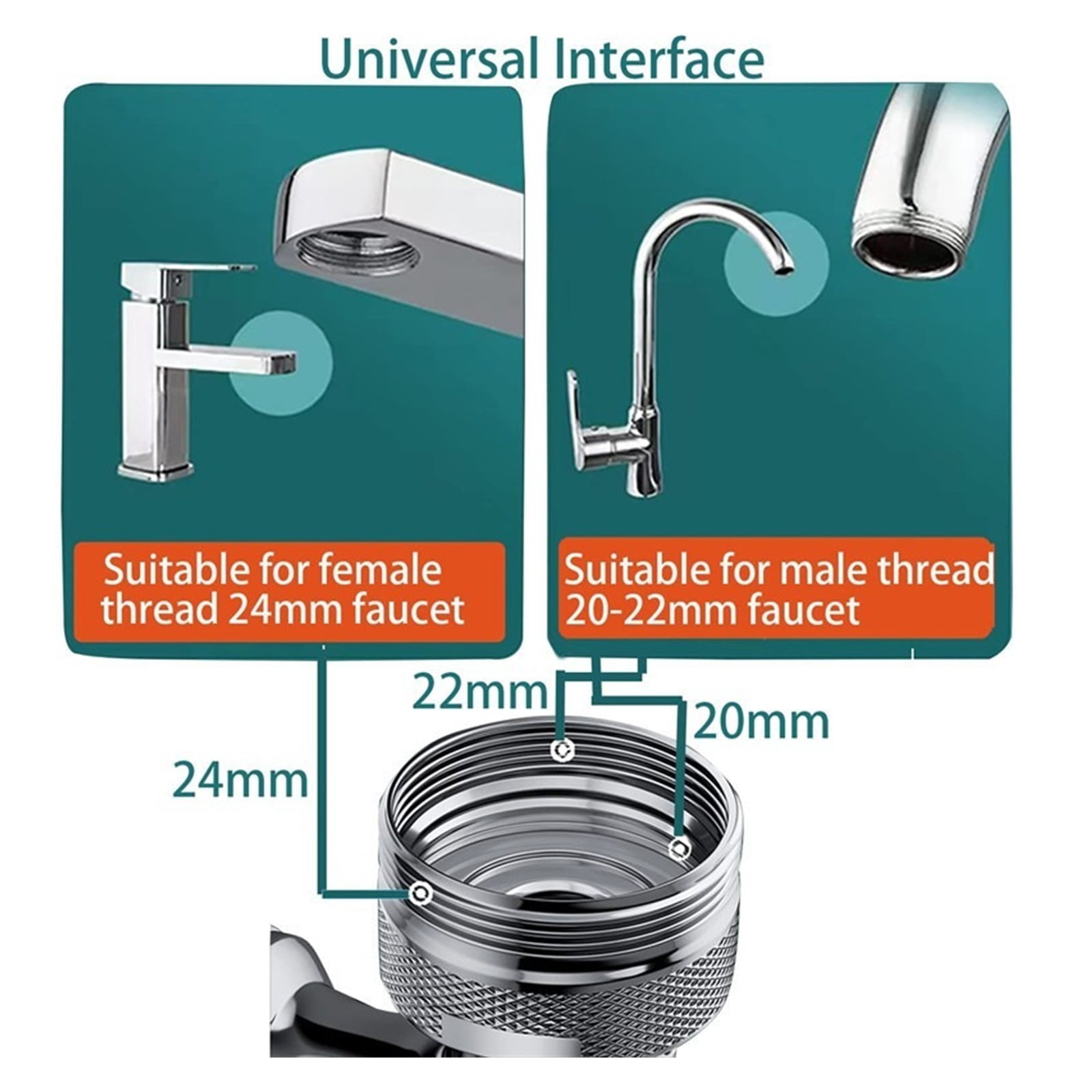 Universal 1080° Rotatable Faucet Aerator Extender Plastic Splash Filter Faucets Bubbler Nozzle Robotic Arm For Kitchen Bathroom ,Water Saving