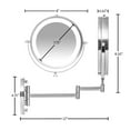 thumbnail image 5 of OVENTE Wall Mounted Lighted Makeup Mirror, 7" Double Sided 1X/7X Magnifying Vanity Mirror for Bathroom with LED Lights, Cordless, 360° Rotation and 13" Extendable Arm, Polished Chrome MFW70CH1X7X, 5 of 10