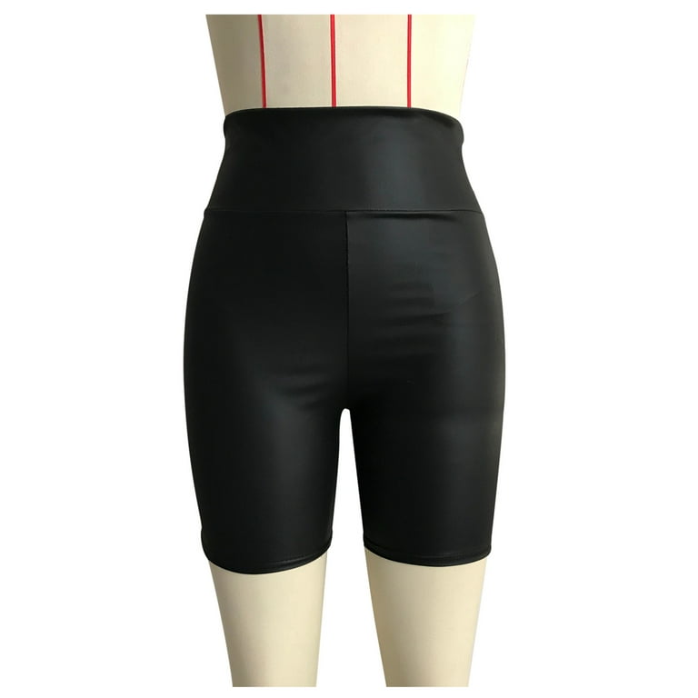 Cycling Gear High Waisted Leather Cycling Shorts QYZEU Shorts For