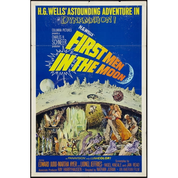 AB Posters First Men In The Moon Mini Poster 11inx17in Mini Poster 11x17 poster Color Category: Multi, Unframed, Ages: Adults, Rectangle