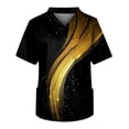 thumbnail image 1 of Men's Short Sleeve V Neck Leopard Print Chest Pocket Carer Top S, 1 of 3