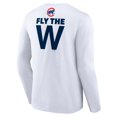 thumbnail image 3 of Men's White Chicago Cubs Fly the W Long Sleeve T-Shirt, 3 of 3
