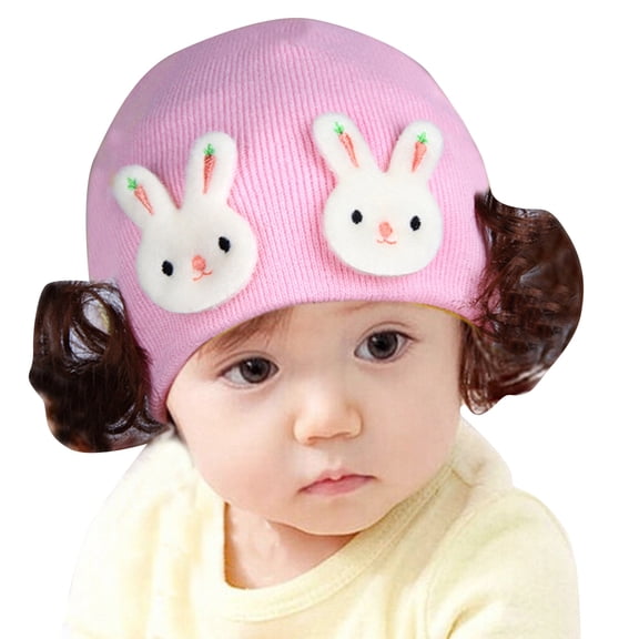 Mightlink Cute Rabbit Animal Baby Girls Boys Woolen Yarn Knit Wig Hat Skull Cap Beanie