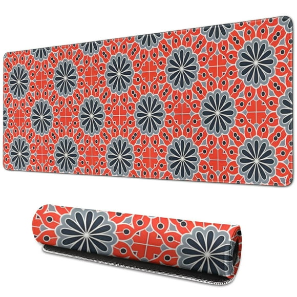 Expérience Style Unique : Tapis de Souris Mandala Vintage par Amcove - Base en Caoutchouc Antidérapante, Parfait pour le Bureau (31.5x11.8 Pouces)