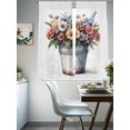 thumbnail image 4 of Spring Floral Sheer Curtains 63 Inch Length 2 Panels Set, Summer Garden Flora Illustrations Voile Window Treatment Rod Pocket Curtains Sheers Drapes for Bedroom/Living Room/Kitchen 52x"63"x2, 4 of 7