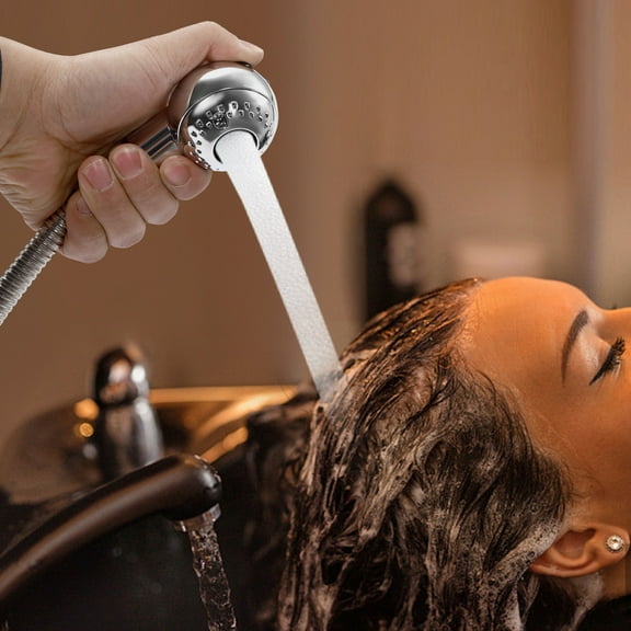 2-Mode Salon Shampoo Sprayer with 3.94ft Hose, Dual Filtration Shower Head for Hair Washing, Pets, and Home Use – Silver