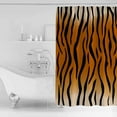 thumbnail image 2 of Brown Tiger Skin Shower Curtain Set ，Waterproof Fabric Shower Curtains Abstract Farm Brown Tiger Animal Texture Black Stripes Shower Curtains for Bathroom,Bathroom Decor 72"x72", 2 of 6
