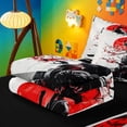 thumbnail image 5 of meiyoeat Cherry Blossom Zipper Queen Comforter Set With Fitted Sheet And 2 Pillowcases For Kids,Japanese Samurai Ink Design Zipper Bedding Set,Black Reversible,4Pcs, 5 of 7