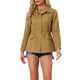 thumbnail image 1 of Chaquetas utilitarias para mujeres INSPIRE CHIC con cintura ajustable, bolsillos con solapa, chaquetas con cremallera y botón en caqui oscuro XL, 1 of 6