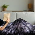 thumbnail image 3 of Galaxy Soft Flannel Fleece Throw Blanket, Speed of Life Space Travel Galaxy Universe Science Fiction Future, Cozy Plush for Indoor and Outdoor Use, 70" x 90", Violet Black White, by Ambesonne, 3 of 5