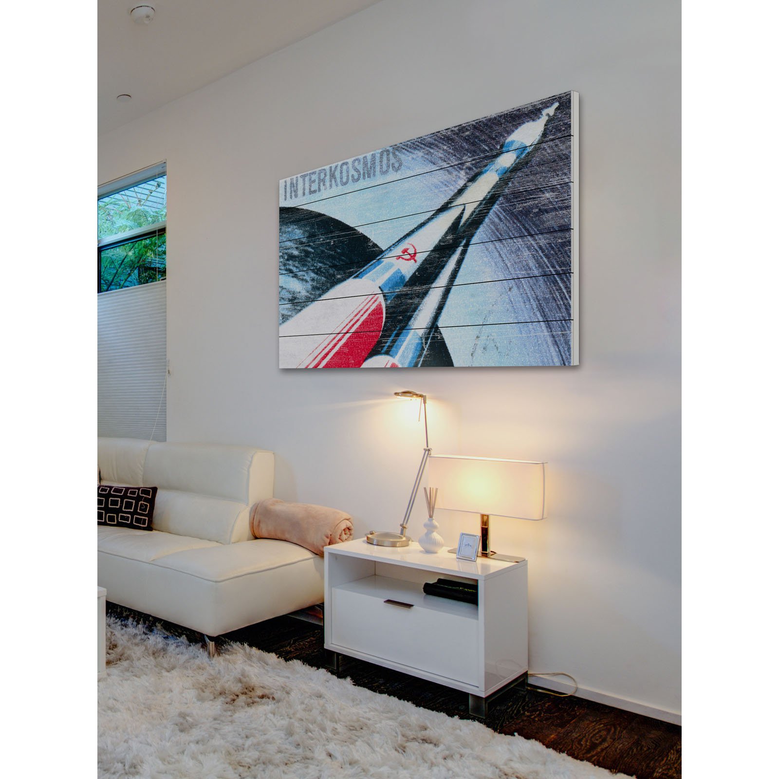 Marmont Hill - "Interkosmos" Painting Print on White Wood
