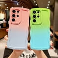 thumbnail image 4 of Compatible with Samsung Galaxy S24 Ultra Phone Case 6.8" Cute Gradient Color Curly Wave Frame Camera Lens Cover Protective Shockproof Bumper Soft Silicone Phone Cover (Green Blue), 4 of 12