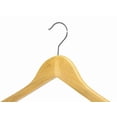 thumbnail image 3 of Gancho Triangular DE Madera para Ropa, Sacos, Faldas O Pantalon Color Maple con Pinzas METALICAS | 10 PZAS., 3 of 8