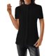 thumbnail image 1 of Camisas de Corta para Mujer, Blusas Abotonadas, Blusas Informales Texturizadas de Verano. Negro L, 1 of 7