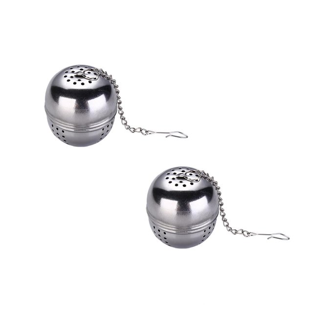 Oleegame 2PC Produce Storage Diffuser Strainer Stainless Leaf Loose Tea Filter Herbal Kitchen,Dining & Bar Silver