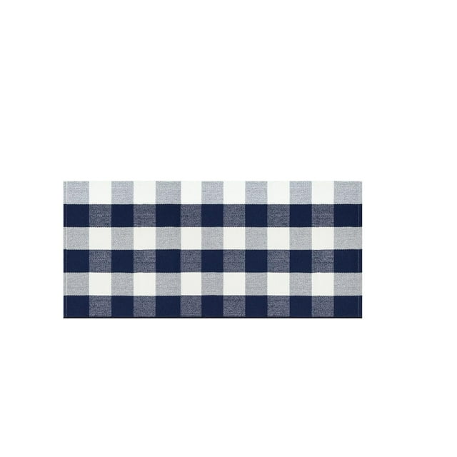 Front Porch Rug Blue And White Checkered Outdoor Rug Washable Holiday Layered Doormat Welcome Mat Entrance Bedroom Living Room. Fuzzy Rugs for Bedroom Soft Throws And Blankets Warm Lightweight Blanket