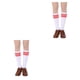 thumbnail image 4 of Minnieouse Medias hasta el muslo a rayas, medias antideslizantes para Cosplay, juegos deportivos, calentadores para piernas, Día de San Valentín, rayas 2piezas raya roja blanca Minnieouse CBP354582, 4 of 5